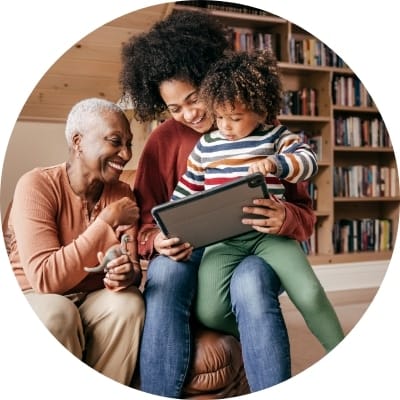 Mother, grandmother and son