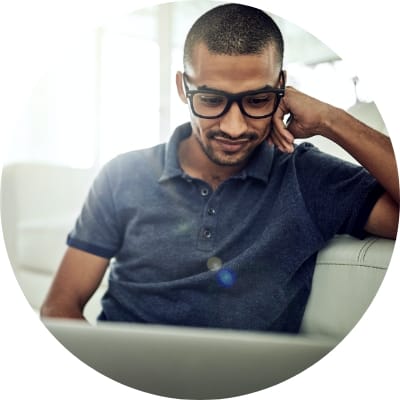 Man looking at a laptop