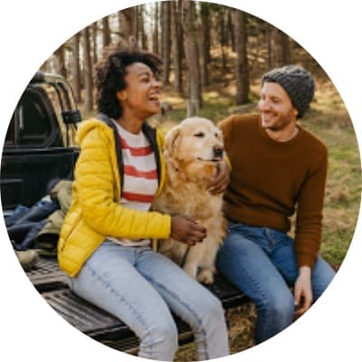 Couple and their dog